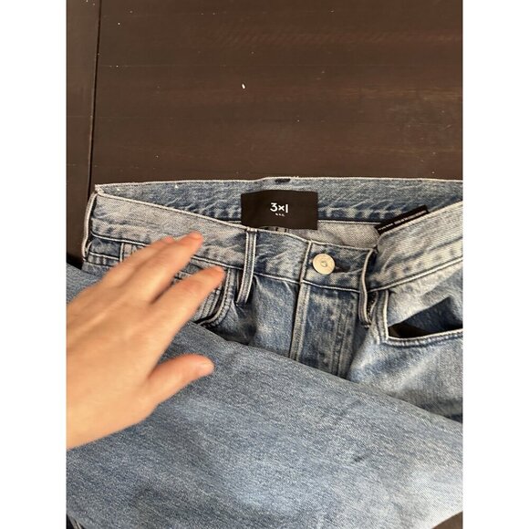 3x1 NYC Jeans Womens Size 28 Blue Byrd Shelter Austin Crop High Rise Raw Hem - Picture 3 of 5